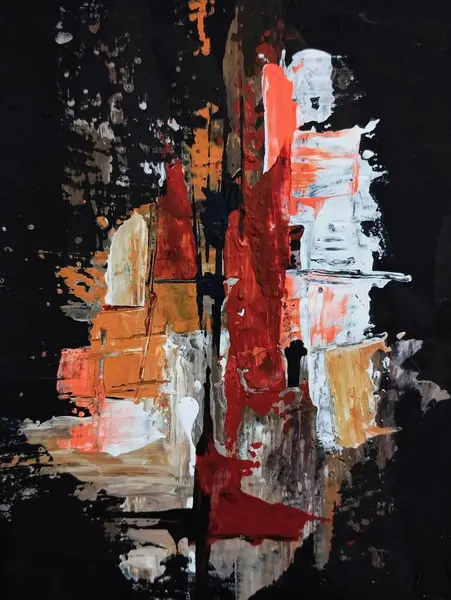 Minimalizm çağdaş kırmızı gri soyut resim kompozisyonu