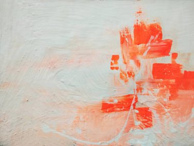 Sıcak kırmızı kahverengi kompozisyonda dışavurumculuk üzerine çağdaş soyut resmin ritmi