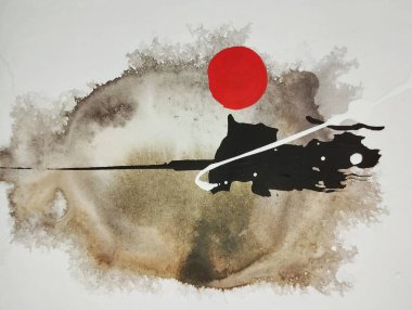 Çağdaş minimalist, soyut resim kompozisyonu. 