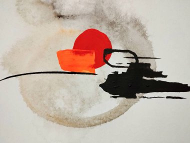 Çağdaş minimalist, soyut resim kompozisyonu. 