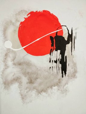 Çağdaş minimalist, soyut resim kompozisyonu. 