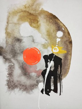 Çağdaş minimalist, soyut resim kompozisyonu. 