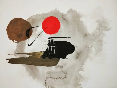 Çağdaş minimalist, soyut resim kompozisyonu. 