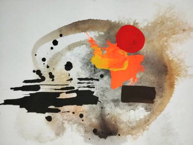 Çağdaş minimalist, soyut resim kompozisyonu. 