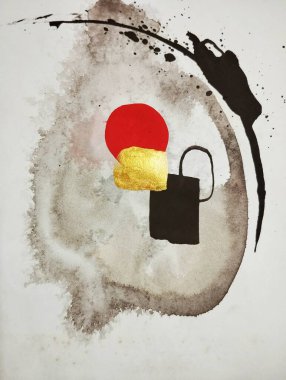 Çağdaş minimalist, soyut resim kompozisyonu. 