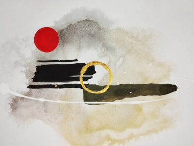 Çağdaş minimalist, soyut resim kompozisyonu. 