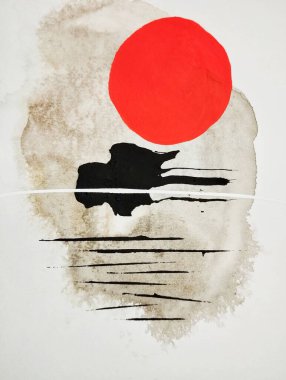 Çağdaş minimalist, soyut resim kompozisyonu. 