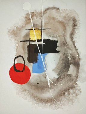 Çağdaş minimalist, soyut resim kompozisyonu. 