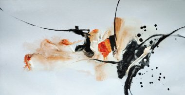 Dinamik Hareket Çağdaş Minimalist Soyut Mürekkep ve Akrilik Boyama Rengi