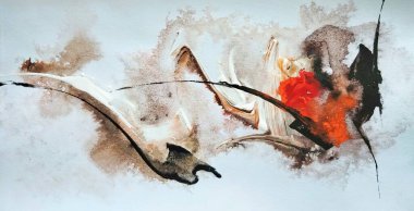 Dinamik Hareket Çağdaş Minimalist Soyut Mürekkep ve Akrilik Boyama Rengi