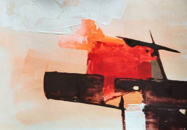 Kırmızı kırmızı kahverengi ton çağdaş soyut renk bileşimi