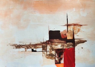 Kırmızı kırmızı kahverengi ton çağdaş soyut renk bileşimi