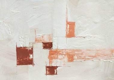 Çağdaş geometrik kübizm soyut resim toprak ton renk kompozisyonu