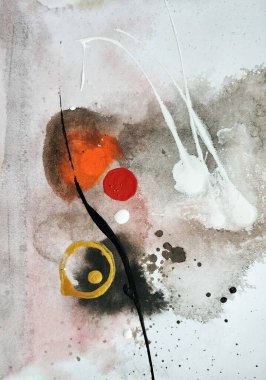 Minimalist noktalar canlı gradyan yumuşak kahverengi renkler soyut resim kompozisyonu 