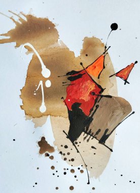 Rustik Hareket Çağdaş Soyut Dünya Tonları Renk Bileşimi İfadesi