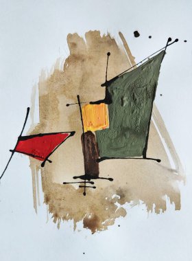 Rustik Hareket Çağdaş Soyut Dünya Tonları Renk Bileşimi İfadesi