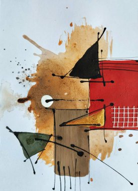 Rustik Hareket Çağdaş Soyut Dünya Tonları Renk Bileşimi İfadesi