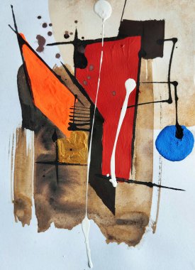 Dinamik Geometri Kırmızı, Kahverengi ve Toprak Tonlarında Kalın Sanat Rengi