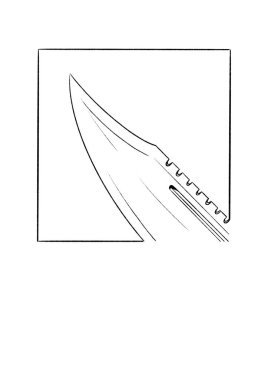 Keskin bir bıçak. Beyaz arkaplanda izole edilmiş vektör illüstrasyonu