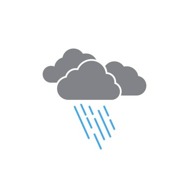 Hard rain icon, rain icon. Line design template. Vector illustration, in trendy flat style isolated on blur background. icon page symbol for your web site design Hard rain icon logo