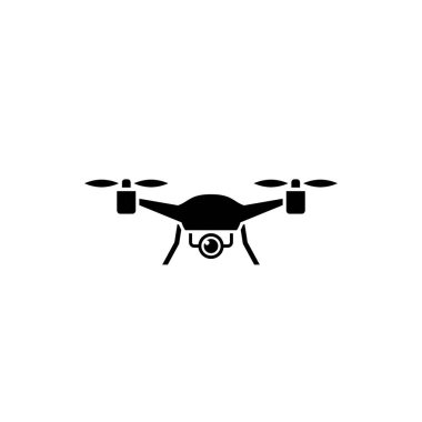 Drone hava kamerası ikonu tasarım logo illüstrasyonu