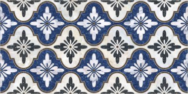 Geleneksel zengin Portekiz dekoratif fayans rengi. Soyut arkaplan. Resim, tipik Portekiz fayansları, seramik fayanslar..