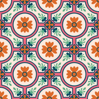 Renkli Fas seramik deseninin soyut arkaplanı.