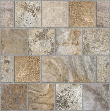 Duvar fayansları ve zemin fayansları için soyut tasarım deseni, mermer fayans mozaiği, geometrik