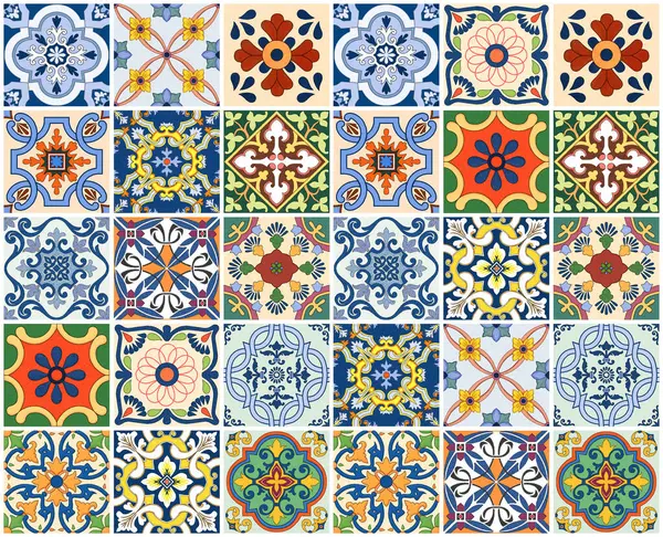 Renkli Fas seramik deseninin soyut arkaplanı.