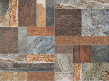 Modern soyut mozaik geometrik desenli mermer, pürüzsüz duvar ve zemin.