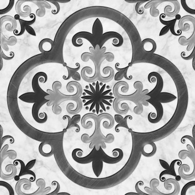 Duvar fayansları ve zemin fayansları için soyut tasarım deseni, mermer fayans mozaiği, geometrik.