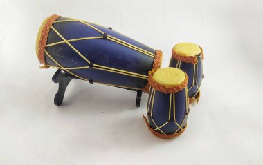 Minyatür Endonezya Geleneksel Gamelan Müzik Enstrümanları Beyaz Ayrı Arkaplan