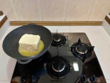 Saf organik pişirme yağı, bio Ayurveda ücretsiz yüksek kaliteli tereyağı. Yüksek kalite fotoğraf