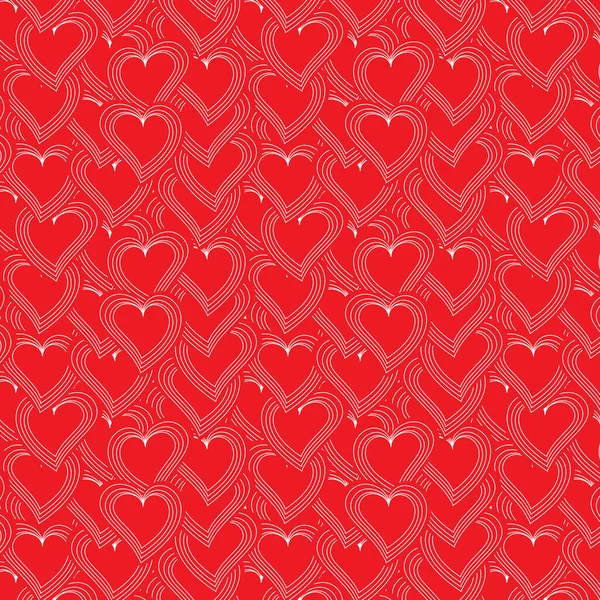 Red hearts seamless pattern. Love concept. Vector Illustration