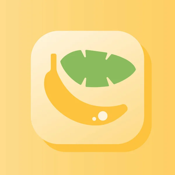 Banana Fruit Button Outline Icon Healthy Nutrition Concept Flat Symbol — стоковый вектор