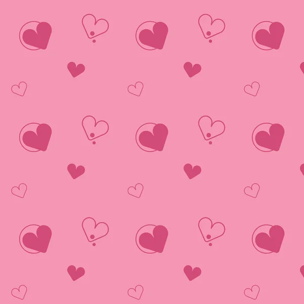 Crimson Hearts Seamless Pattern Isolated Pink Background Love Concept Vector — Stock Vector