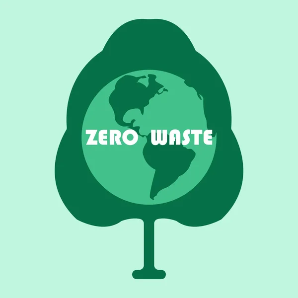 廃棄物のインフォグラフィックベクトルのイラスト 地球と緑の木 — ストックベクタ