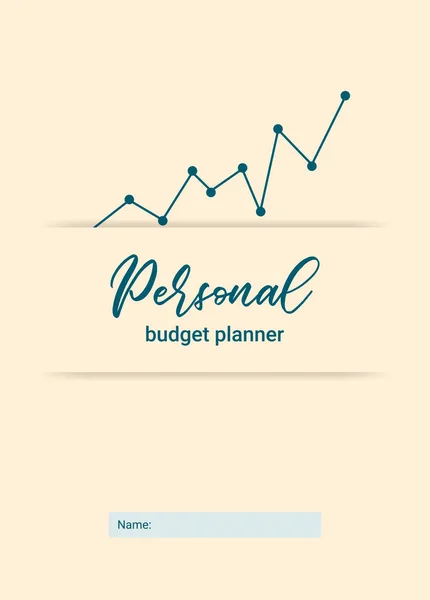 Обложка Личного Ежемесячного Планировщика Бюджета Векторная Иллюстрация — стоковый вектор