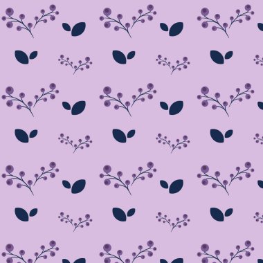 Yapraklar ve dallar vektörsüz desenli fırça. Soyut bitkiler çizimi