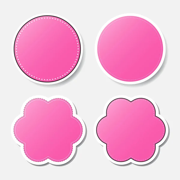 Set Van Roze Lege Cirkel Sticker Vector Illustratie Eps10 — Stockvector