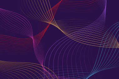 Karmaşık çizgiler ve kıvrımlarla süslenmiş canlı mor bir arka plan. Kalıplar, genel tasarıma derinlik ve ilgi ekleyerek görsel olarak dinamik ve çekici bir bileşim oluşturur.