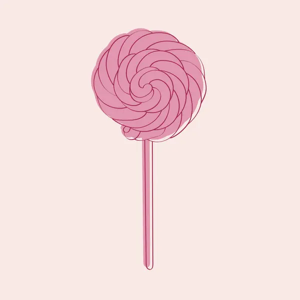 Pink Lollipop Placed Pink Background Candy Vibrant Color Contrasts Beautifully — Stock Vector