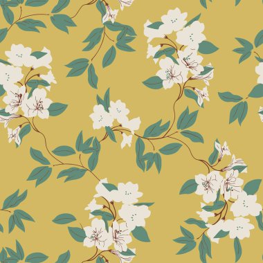 Güzel yaz çiçekli desen tasarımı.