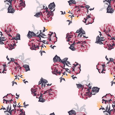 Gül çiçek, demet baskı kumaş için yinelenen desen