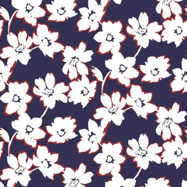 Küçük çiçeklerdeki modaya uygun desenler.