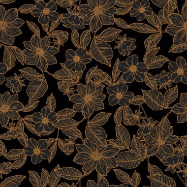 Elle çizilmiş çiçeksiz desen.