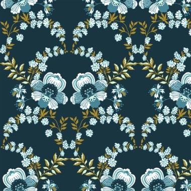 Etnik şal desenli çiçeksiz batik tarzı arka plan.