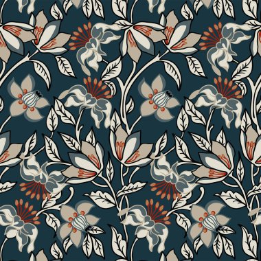 Kusursuz etnik dekoratif çiçek desenleri.