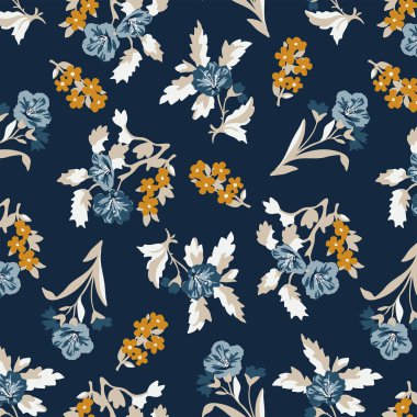 Küçük çiçeklerin kusursuz şirin deseni.