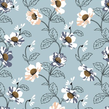 Moda olmayan papatya çiçeği deseni.